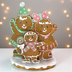 Mézeskalács Család  Kézzel Festett Kézműves Dekor (2 színben) - karácsony - karácsonyi lakásdekoráció - karácsonyi manók, figurák - Meska.hu