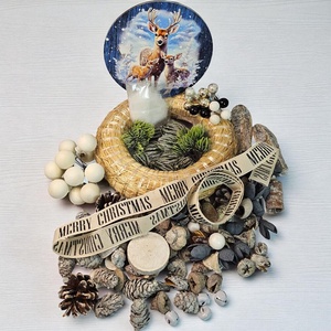 Őzikecsalád alkotócsomag  téli DIY kopogtató - diy (csináld magad) - egységcsomag - Meska.hu