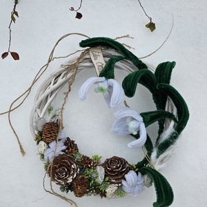 Hóvirágos kopogtató � kézzel készült ajtódísz - Meska.hu