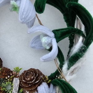 Hóvirágos kopogtató � kézzel készült ajtódísz - otthon & életmód - dekoráció - ajtó- és ablak dekoráció - ajtódísz & kopogtató - Meska.hu