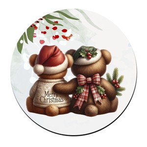 Karácsonyi Teddy maci - együtt (kockás masni) bögre alátét, , , MESKA