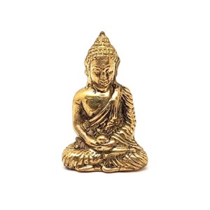 Réz figura Buddha ülő arany 5,5x3,5cm - Meska.hu