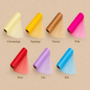 Szegély nélküli organza tekercs 23 cm � 10 m � élénk és színes árnyalatok - Meska.hu