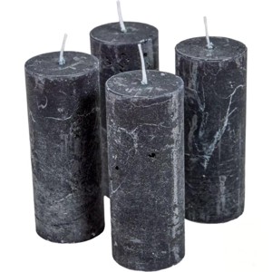 Rusztikus gyertya 40 x 100 mm - fekete szett - kellékek & szerszámok - dekorációs kellékek - dekorációs gyertya - Meska.hu