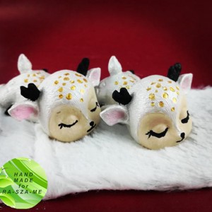 Hason fekvő őzike - fehér-arany, Kellékek & szerszámok, Dekorációs kellékek, Egyéb kellékek, , MESKA
