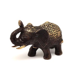 Réz figura elefánt álló óarany 6x9cm, Otthon & Életmód, Dekoráció, Spiritualitás, , MESKA