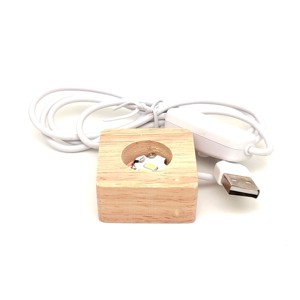 Fa talpas négyzet fehér LED világító talp ásványokhoz 4�4 cm, Kellékek & szerszámok, Ásvány alapanyag, , MESKA