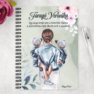 Személyre szabható - Anya és Kicsi Fiai mintás A5-ös füzet - otthon & életmód - papír, írószer - jegyzetfüzet & napló - Meska.hu