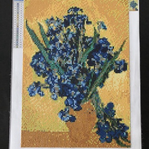 Kirakva Gyémántszemes kifestő Gyémántkirakó Van Gogh Kék írisz - művészet - textilkép - egyéb - Meska.hu