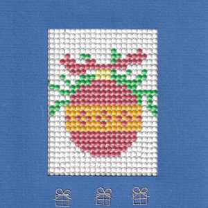 Kirakva Gyémántszemes kifestő diamond painting Képeslap üdvözlőlap Karácsony Fenyőfa dísz kék - művészet - textilkép - egyéb - Meska.hu