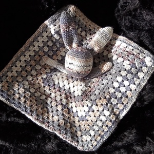 Nyuszis szundikendő - szürke-barna - játék & sport - 3 éves kor alattiaknak - alvóka & rongyi - Meska.hu