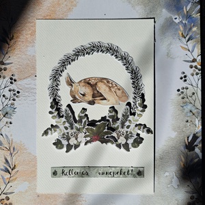 Kézműves karácsonyi képeslapok - állatos - karácsony - karácsonyi ajándékozás - karácsonyi képeslap, üdvözlőlap, ajándékkísérő - Meska.hu