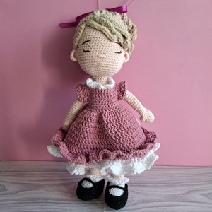 Horgolt szőke baba - levehető ruhával és cipővel, Játék & Sport, Baba & babaház, Baba, Horgolás, MESKA