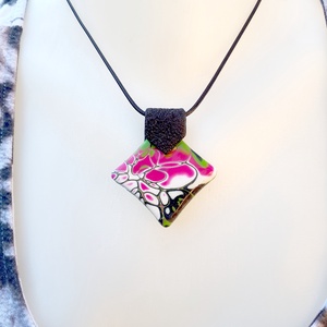 Pink-fekete szett ékszergyurmából - ékszer - ékszerszett - Meska.hu