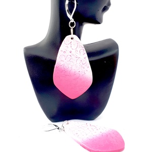 Pink színátmenetes fülbevaló - ékszer - fülbevaló - lógó csepp fülbevaló - Meska.hu