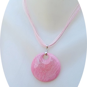 Rózsaszín medál, pink medálos nyaklánc - ékszer - nyaklánc - medálos nyaklánc - Meska.hu