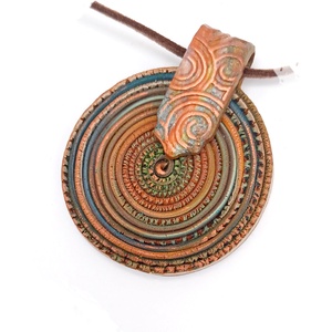 Barna nyaklánc, Rusztikus spirál medál - ékszer - nyaklánc - medálos nyaklánc - Meska.hu