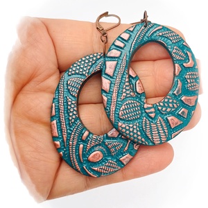 Türkizkék fülbevaló - ékszer - fülbevaló - lógó fülbevaló - Meska.hu