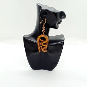 Barna, aranyos fülbevaló, könnyű - ékszer - fülbevaló - lógó fülbevaló - Meska.hu