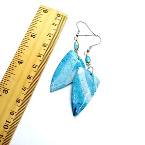 Kék fülbevaló  - ékszer - fülbevaló - lógó fülbevaló - Meska.hu