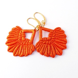 Narancs legyező fülbevaló - ékszer - fülbevaló - lógó fülbevaló - Meska.hu