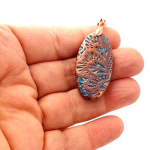 Türkiz-bronz nyaklánc - ékszer - nyaklánc - medálos nyaklánc - Meska.hu