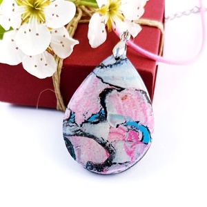 Nyaklánc pasztell színekkel  - ékszer - nyaklánc - medálos nyaklánc - Meska.hu