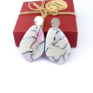 Fülbevaló finom pasztell színekkel - ékszer - fülbevaló - lógó fülbevaló - Meska.hu