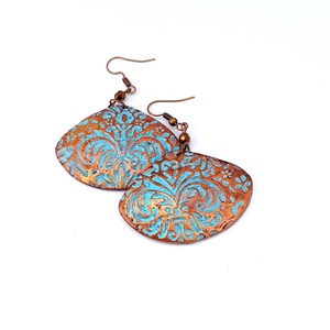 Patinás bronzos fülbevaló - Meska.hu