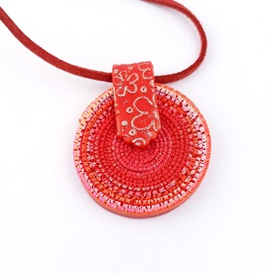 Piros spirál medál - ékszer - nyaklánc - medálos nyaklánc - Meska.hu