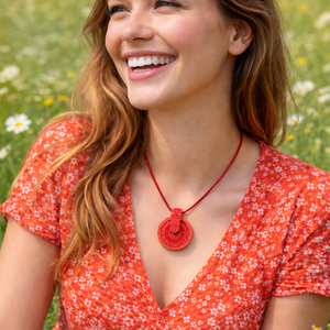 Piros spirál medál - Meska.hu