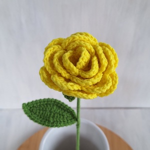 Horgolt sárga rózsa, Otthon & Életmód, Dekoráció, Dísztárgy, Horgolás, MESKA