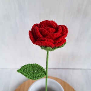 Horgolt piros rózsa, Otthon & Életmód, Dekoráció, Dísztárgy, Horgolás, MESKA