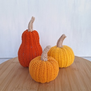Horgolt tök szett 3 db-os, Otthon & Életmód, Dekoráció, Halloween, Halloweeni asztaldísz, Horgolás, MESKA