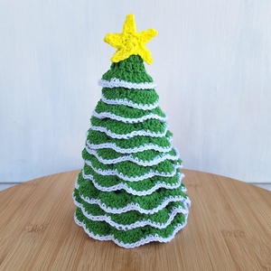 Horgolt karácsonyfa dekoráció - karácsony - karácsonyi lakásdekoráció - karácsonyfa, grincsfa - Meska.hu