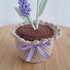 Horgolt cserepes levendula - otthon & életmód - dekoráció - dísztárgy - Meska.hu