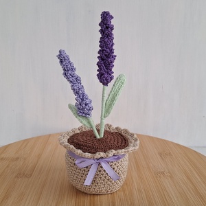 Horgolt cserepes levendula - Meska.hu