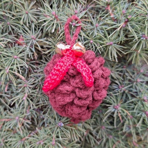 Horgolt toboz karácsonyfadísz csengettyűvel - 2 db-os szett - karácsony - karácsonyi lakásdekoráció - karácsonyfadíszek - Meska.hu