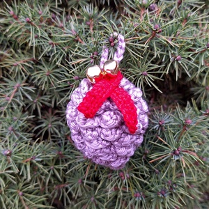 Horgolt toboz karácsonyfadísz csengettyűvel - 2 db-os szett - karácsony - karácsonyi lakásdekoráció - karácsonyfadíszek - Meska.hu