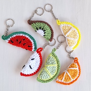 Horgolt gyümölcs szelet kulcstartó, Táska & Tok, Kulcstartó & Táskadísz, Kulcstartó, Horgolás, MESKA