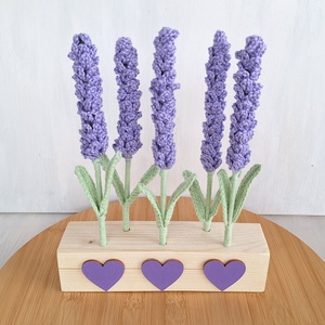 Horgolt levendulás asztali dísz - otthon & életmód - dekoráció - asztal és polc dekoráció - asztaldísz - Meska.hu