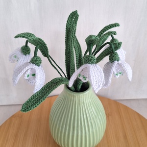 Horgolt hóvirág csokor - otthon & életmód - dekoráció - Meska.hu