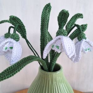 Horgolt hóvirág csokor - otthon & életmód - dekoráció - Meska.hu