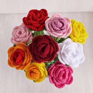 Horgolt rózsa - otthon & életmód - virágdekoráció - virágok - szálas virág - Meska.hu