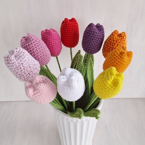 Horgolt tulipán, Otthon & Életmód, Virágdekoráció, Virágok, Szálas virág, Horgolás, MESKA