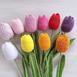 Horgolt tulipán - otthon & életmód - virágdekoráció - virágok - szálas virág - Meska.hu