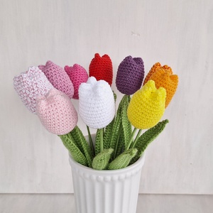 Horgolt tulipán - otthon & életmód - virágdekoráció - virágok - szálas virág - Meska.hu