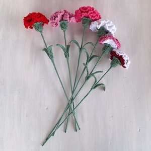 Horgolt szegfű - otthon & életmód - virágdekoráció - virágok - szálas virág - Meska.hu