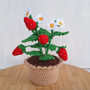 Horgolt eper cserépben, Otthon & Életmód, Dekoráció, Dísztárgy, Horgolás, MESKA