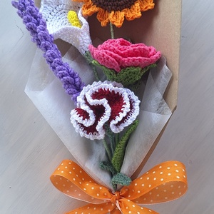 Horgolt virágcsokor - otthon & életmód - virágdekoráció - virágok - virágcsokor - Meska.hu